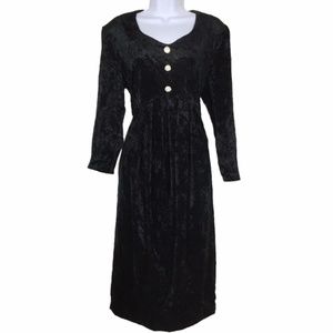Black Crushed Velvet Dress Rhinestones Cosplay